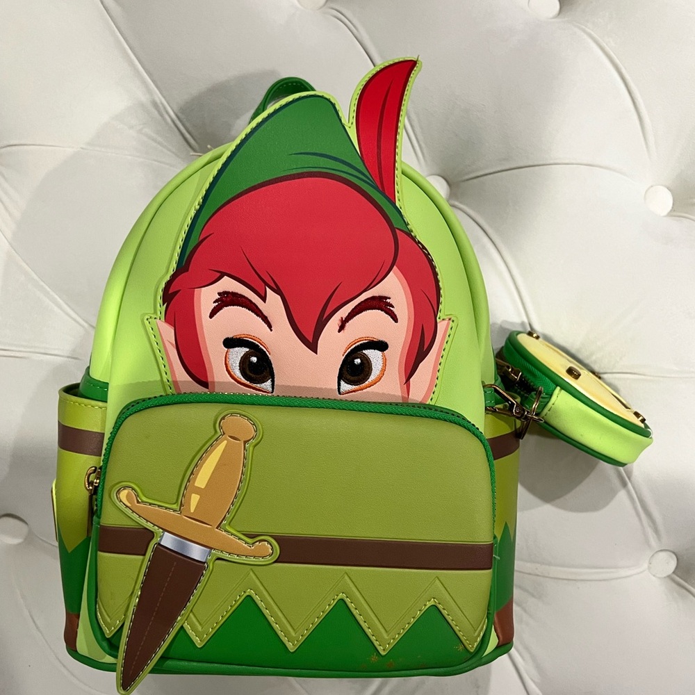 Loungefly Exclusive Peter Pan Backpack Tinkerbell Coin Purse Cosplay Limited NEW